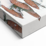 Snowy Pine Cones - Winter Wonderland Wall Art Winter Canvas Print