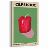 Modern Kitchen Wall Art – Bold Red Capsicum Fruit Print