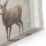 Majestic Winter Deer Wall Art – Snowy Forest Canvas Print