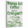 Kitchen Wall Art with Quotes - Coffee and Croissant Print