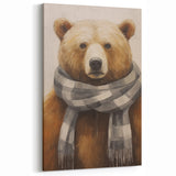 Cozy Winter Bear Wall Art – Charming Animal Canvas Print