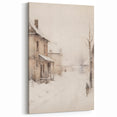 Snowy Village Winter Wall Art – Serene Landscape Canvas Print