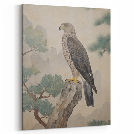 Vintage Animal Art: Majestic Hawk Illustration Wall Decor