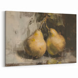 Pear Fruit Canvas Art – Rustic Kitchen Botanical Print