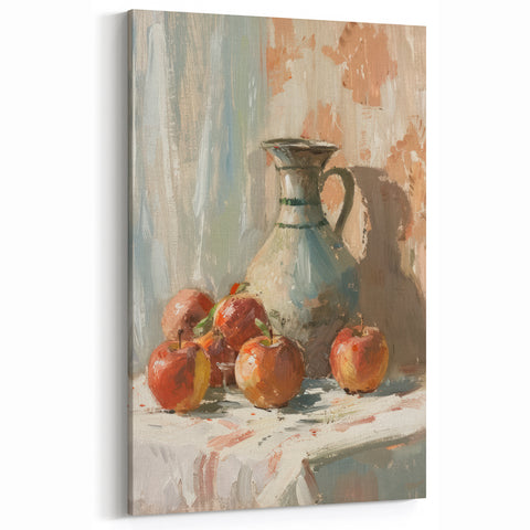 Vintage Apple Still Life – Fruit Kitchen Canvas Art