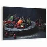 Dark Fruit Still Life – Elegant Berry & Grape Canvas Art