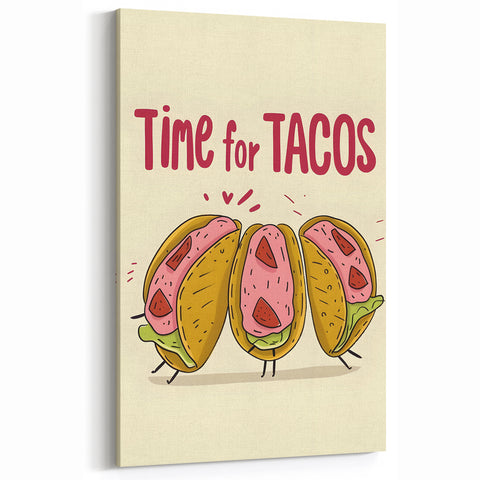 Kitchen Quote Wall Art - Fun Time for Tacos Print
