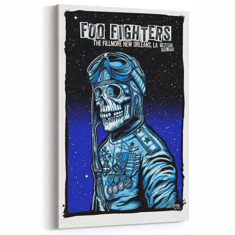 Foo Fighters Retro Wall Art - Vintage Aviator Skull Poster