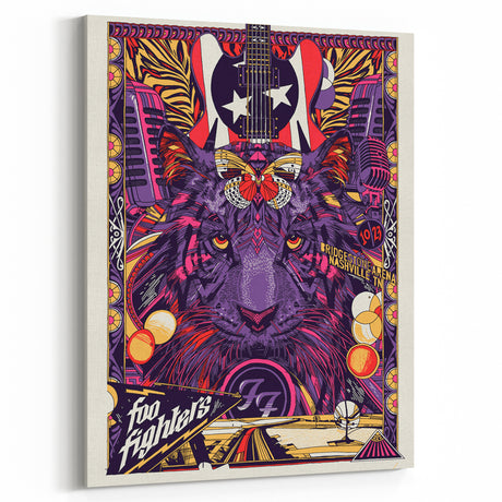 Foo Fighters Retro Wall Art - Vintage Psychedelic Tiger Poster