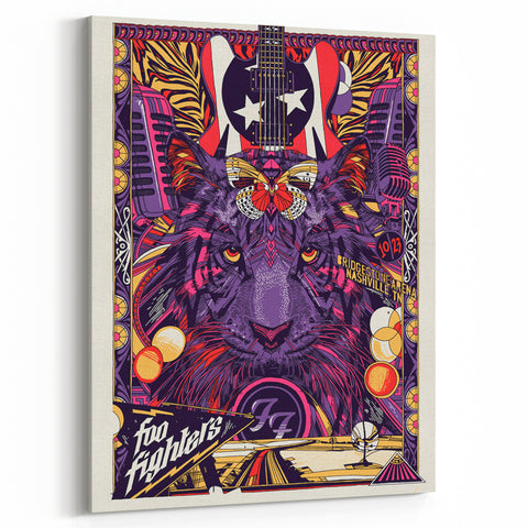 Foo Fighters Retro Wall Art - Vintage Psychedelic Tiger Poster