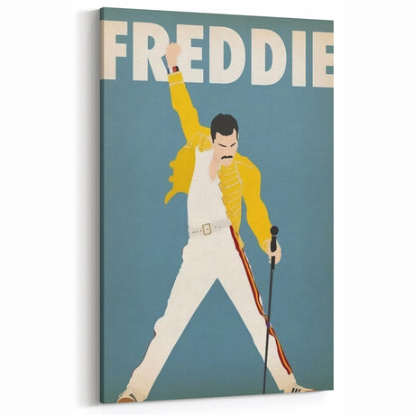 Freddie Mercury Retro Wall Art - Vintage Minimalist Music Poster