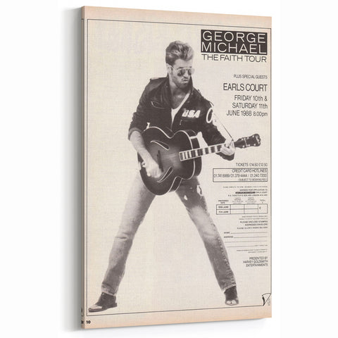 George Michael Retro Wall Art - Vintage The Faith Tour Poster