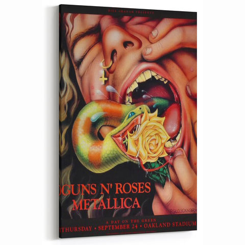Guns N' Roses & Metallica Retro Wall Art – Vintage Concert Print