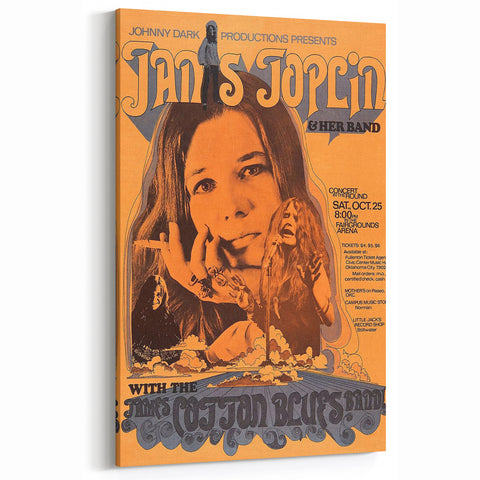 Janis Joplin Retro Wall Art – Vintage 1970s Blues Concert Print