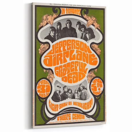 Jefferson Airplane & Grateful Dead Retro Concert Wall Art