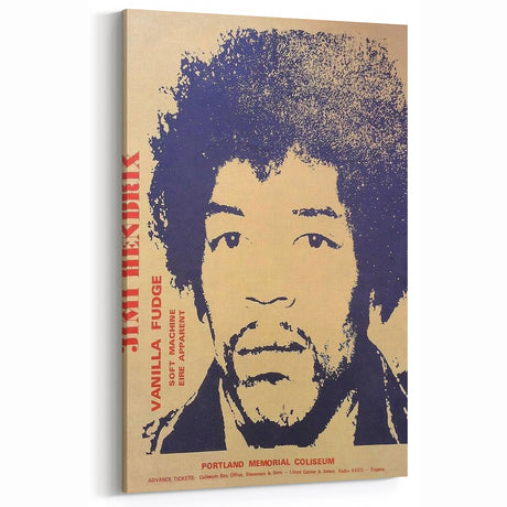 Jimi Hendrix Retro Wall Art – Vintage Portland Concert Print