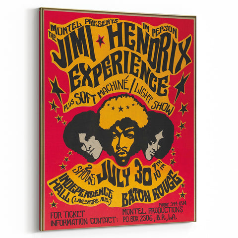 Jimi Hendrix Retro Wall Art – Vintage Baton Rouge Concert Print