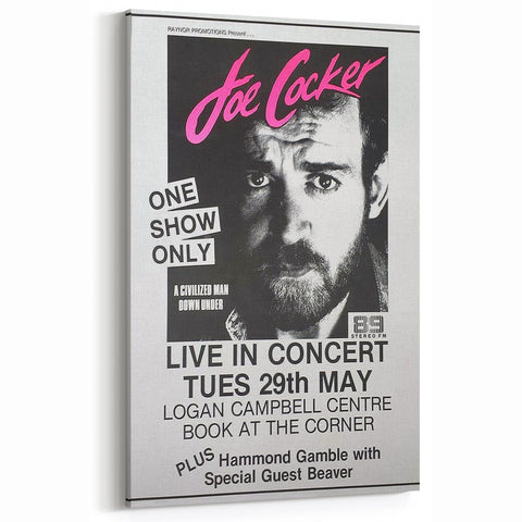Joe Cocker Retro Wall Art Vintage Prints Black and White Poster