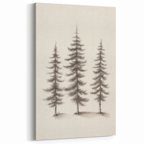 Minimalist Winter Tree Wall Art – Monochrome Forest Print