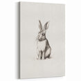 Minimalist Winter Rabbit Wall Art – Monochrome Animal Print