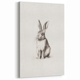 Minimalist Winter Rabbit Wall Art – Monochrome Animal Print