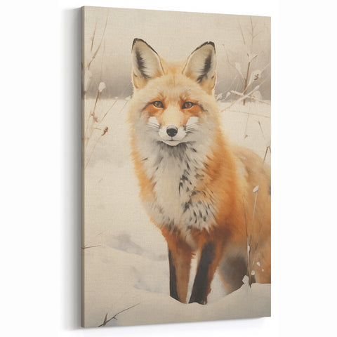 Winter Fox Wall Art – Majestic Wildlife Snowy Landscape Print