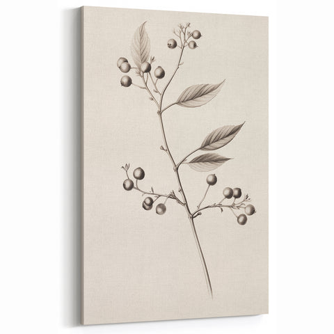 Winter Art Prints – Elegant Botanical Sketch Black and White Decor