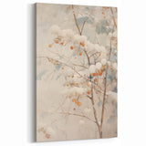 Snowy Landscape Wall Art – Winter Berry Botanical Canvas Print