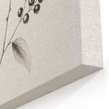 Winter Wall Decor – Botanical Black and White Nature Sketch Print