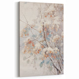 Winter Art Prints – Snowy Berry Branch Botanical Canvas Decor