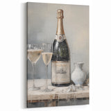 Winter Wall Decor – Elegant Champagne Still Life Canvas Print