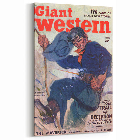 Vintage Magazine Cover Art - Classic Western Action Wall Print