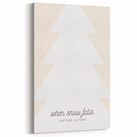 Minimalist Winter Quote Wall Art – Snowy Nature Winter Canvas Print