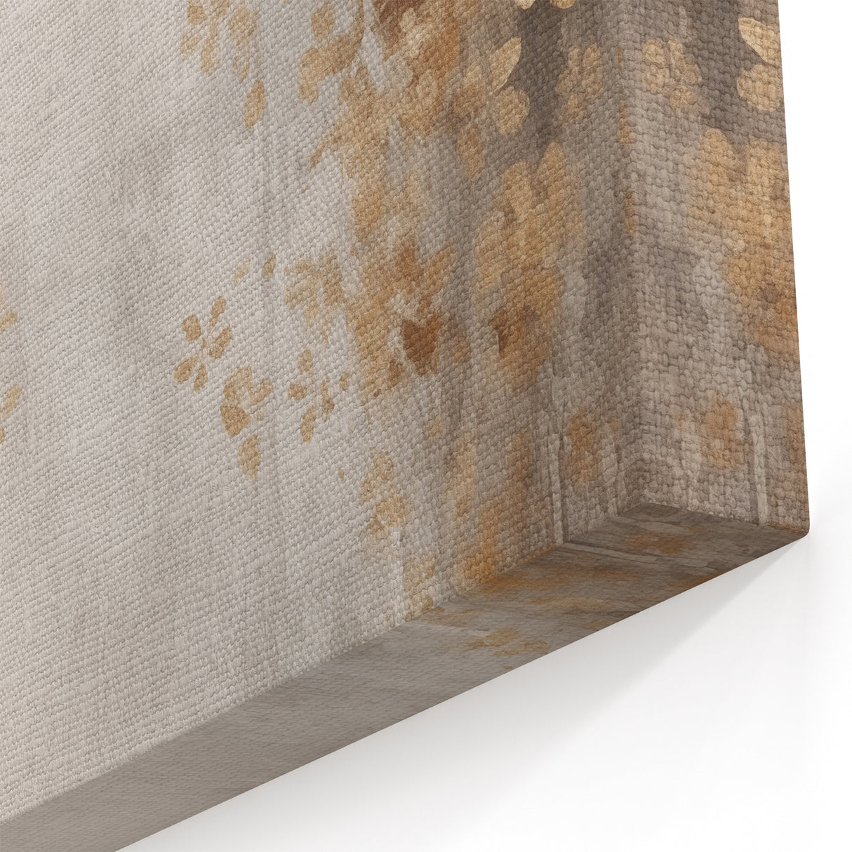 Elegant Gold Floral Winter Wall Art – Abstract Winter Canvas Print