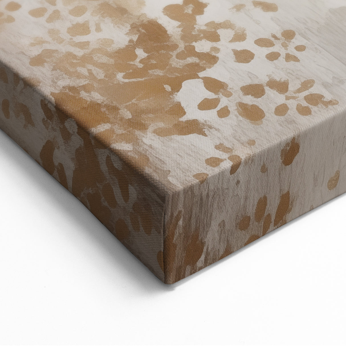 Elegant Gold Floral Winter Wall Art – Abstract Winter Canvas Print