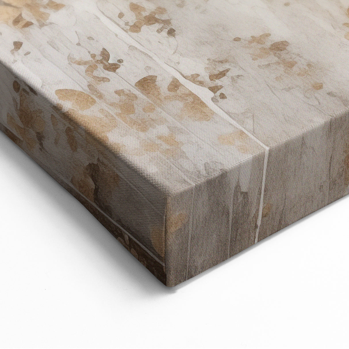 Golden Floral Winter Wall Art – Elegant Abstract Winter Canvas