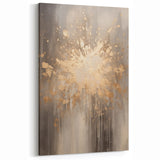 Golden Abstract Burst Winter Wall Art – Luxe Metallic Canvas Print