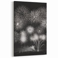 Black and White Fireworks Wall Art – Elegant New Year Winter Print