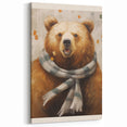 Cozy Winter Bear Wall Art – Whimsical Snowy Animal Canvas Print