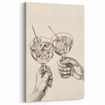 Cheers Winter Cocktail Wall Art – Minimalist Celebration Canvas Print