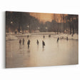 Snowy Landscape Wall Art – Ice Skating on a Frozen Lake