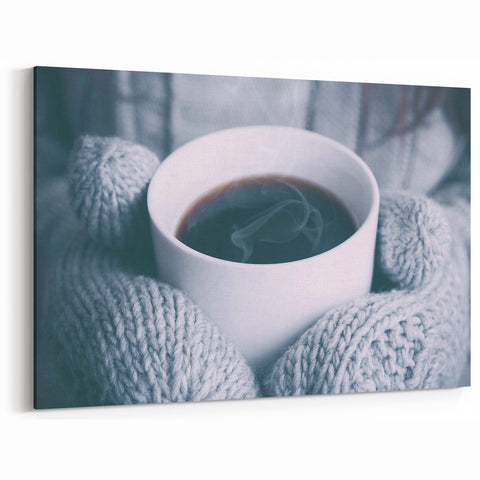 Cozy Winter Wall Art – Winter Scene Wall Art with Warm Coffee