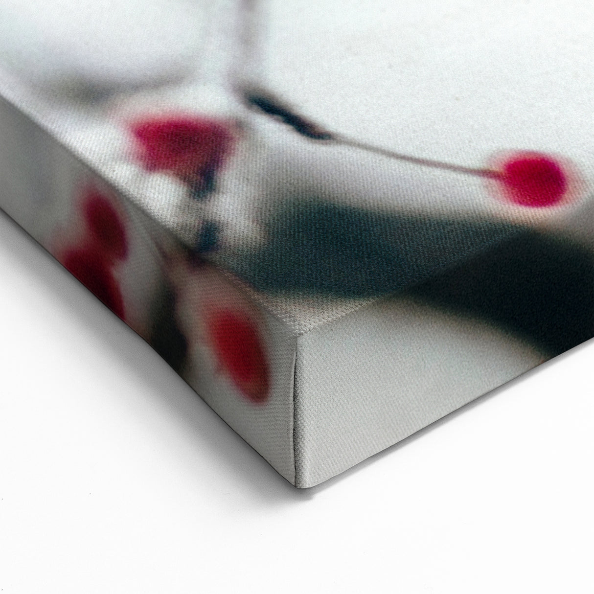 Snowy Landscape Wall Art – Frosted Red Berries Winter Scene