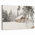Winter Wonderland Wall Art – Snowy Cabin Winter Scene Decor