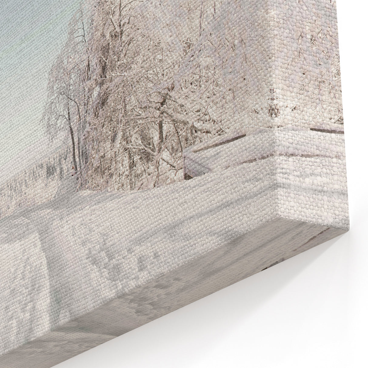 Winter Scene Wall Art – Serene Snowy Path in Winter Landscape