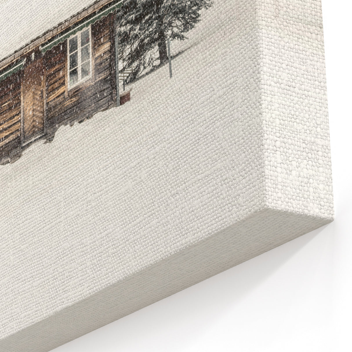 Winter Wall Decor – Rustic Snowy Cabin in Winter Art Print