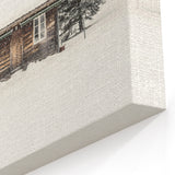 Winter Wall Decor – Rustic Snowy Cabin in Winter Art Print