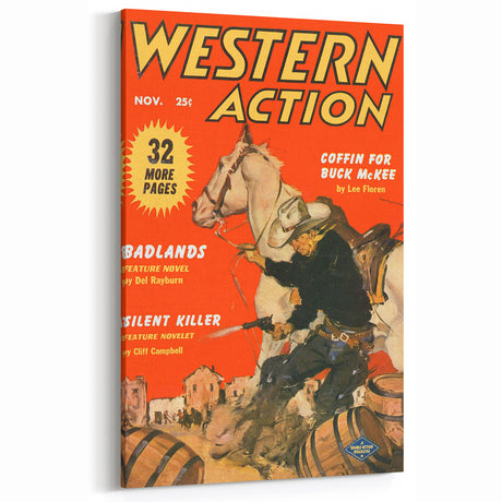 Vintage Magazine Cover Art – Western Action Classic Print
