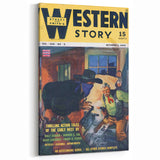 Vintage Magazine Cover Art – Western Story Action Print