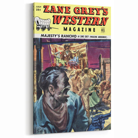 Vintage Magazine Cover Art – Zane Grey’s Western Action Print